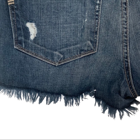 PAIGE Daryn Denim Shorts Izza Destructed Frayed Raw Hem Cut Offs - Picture 8 of 12